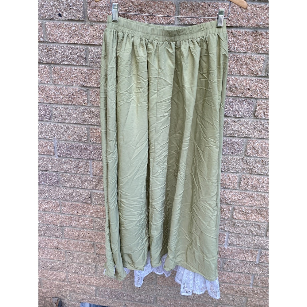 Scarlet Darkness Maxi Skirt Lace Trim Petticoat Medium Green Prairie Goth Fairy - Picture 7 of 7